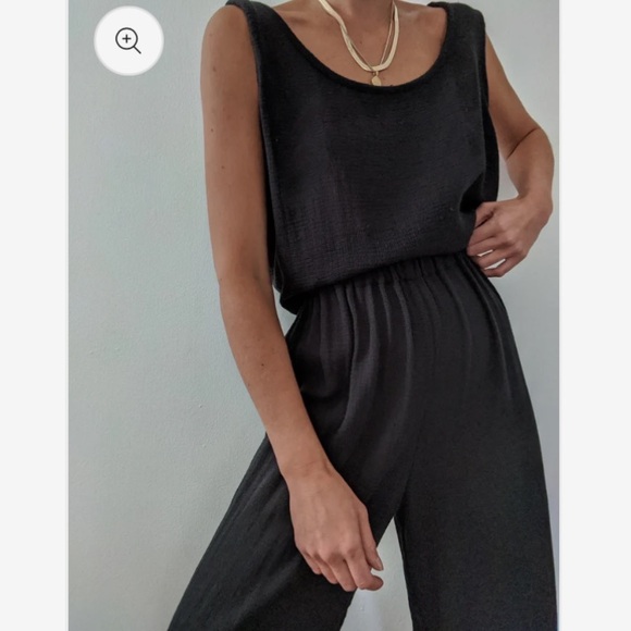 Na Nin Patricia Waffled Cotton Gauze Pant, black, M, NWT, current season - Picture 3 of 5